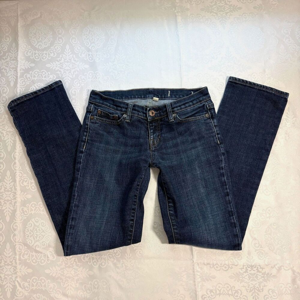 Vintage Gap 1969 Jeans Straight Leg Dark Wash Denim Super Low Rise Size 24/1P